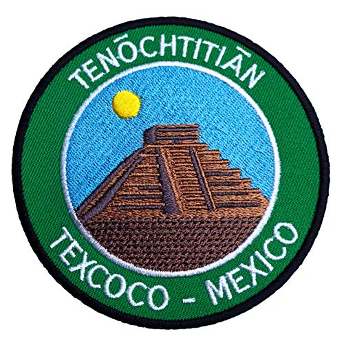 Tenochtitlan texcoco Patch (8,9 cm) Mexiko City bestickt Eisen/Nähen auf Badge DIY Trek Azteken Tempel Pyramide Aufnäher Emblem Souvenir von Karma Patch von Karma Patch