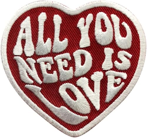 AAWFHRIE Beatles Love Embroidered Herz Patch (3 Inch) - 1 Stück - Bestickter Aufnäher - Mittel - Baumwolle - Iron-On von Katouigb