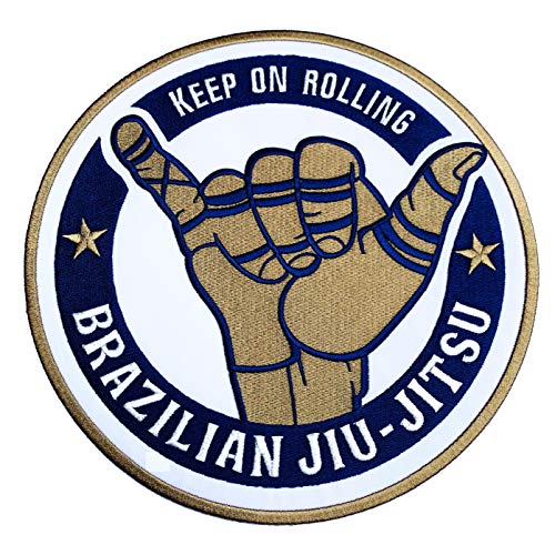 XL Grappling Brazilian Jiu Jitsu Back of Gi Patch (22,9 cm) bestickter Bügel-/Aufnähabzeichen Keep on Rolling BJJ GI Grappler Applikation von Karma Patch von Karma Patch