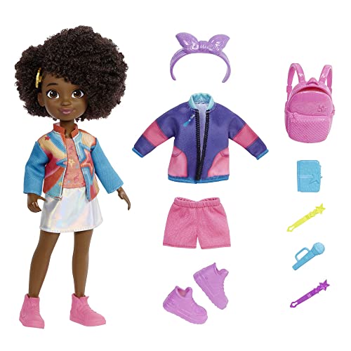 Mattel Karma's World School to Stage Fashion-Pack 14-teiliges Set mit Puppe (22,1 cm), Kleidung und Zubehör zum Styling-Spielen, HHJ26 von Mattel