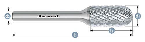 KARNASCH 113021107 Hartmetall-Frässchrauben, Zylinder mit Radio, WRC Form, HP-3 Zähne, unbeschichtet von Karnasch