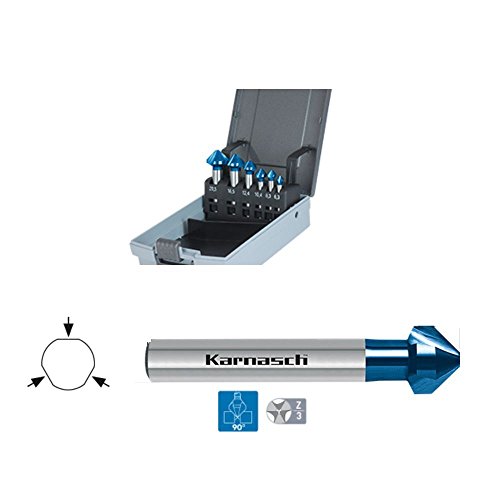 KARNASCH 201647 Countersink T.C. Blaues Set enthält Ø 6,3, 8,3, 10,4, 12,4, 16,5, 20,5 mm von Karnasch