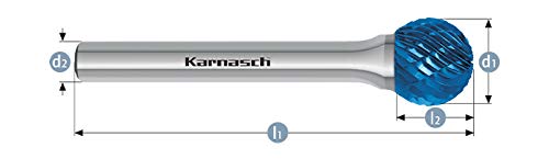 KARNASCH 115031083 Fräsbolzen aus Hartmetall, sphärisch, HP-3 Zahnung, ZYB Form, von Karnasch