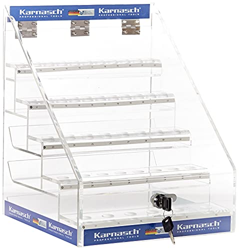 KARNASCH 201604 Hard-Line 40 Displays enthält 44 Hartmetall-Kernbohrer, Weldon-Schaft 19 mm, 2 Auswurfschrauben 6,34 x 90 mm, 4 Auswurfbolzen 7,98 x 90 mm von Karnasch