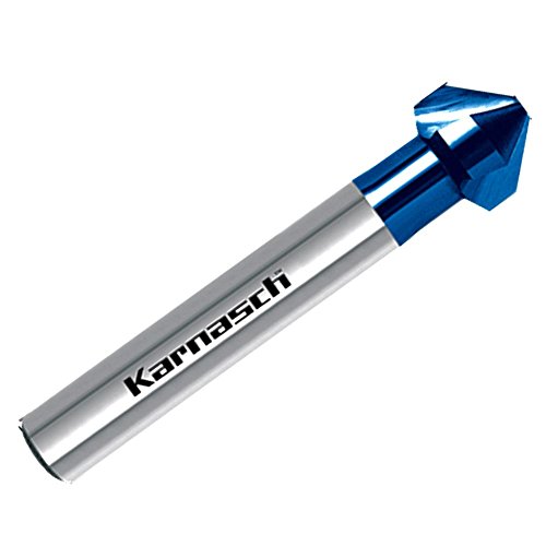 Karnasch 201745050 Hss-Xe Konisches Senkkopf, Blue-Tec-Beschichtung, 90°, 3-Schaft, 6,3 mm Schnittdurchmesser, 1,5 mm Schnittdurchmesser, 45 mm Länge von Karnasch