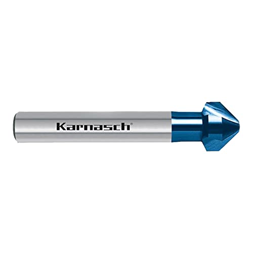 Karnasch 201785040 DIN 335 Kegelsenker, HSS-Xe, Blue-Tec-Beschichtung, 82°, 3 Oberflächenschaft, 12,4 mm Schnittdurchmesser, 2,8 mm Schnittdurchmesser, min. 56 mm Länge von Karnasch