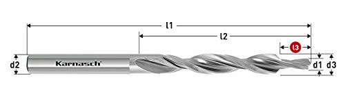 Karnasch 401010050 Stufenbohrer Bi-Durchmesser Hss-Xe, DIN 8374, 90° Grad Feinschliff für Durchgangsbohrung, für Gewinde Ø M5, 5,3 mm Schnittdurchmesser, 13 mm, Länge 10 mm von Karnasch