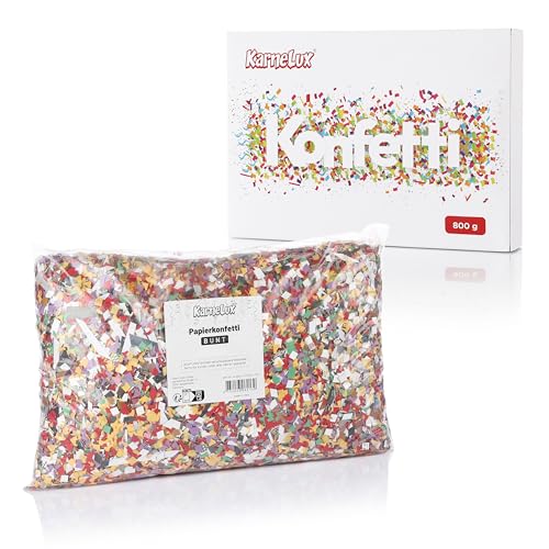 KarneLux Papier Konfetti Party-Deko für Karneval, Fasching, Kindergeburtstag, Silvester und Hochzeit, Tischkonfetti Dekoration - 800g Mehrfarbig KarneLux Papier Konfetti Party-Deko für Karneval, Fasching, Kindergeburtstag, Silvester und Hochzeit, Tischkonfetti Dekoration - 800g Mehrfarbig von KarneLux