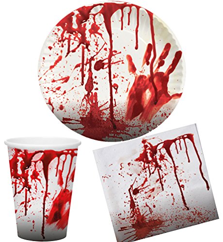 Karneval-Klamotten Blutiges Party Set Halloween Horror Blut 36 Teile Teller, Becher, Servietten, Partygeschirr Karneval-Klamotten Blutiges Party Set Halloween Horror Blut 36 Teile Teller, Becher, Servietten, Partygeschirr von Karneval-Klamotten