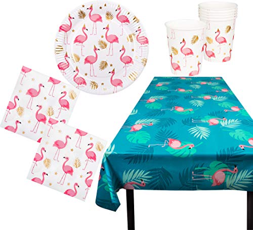Karneval-Klamotten Flamingo Party Set Sommer Tisch-Dekoartion Geschirr 41 Teile : Teller, Becher, Servietten, Tischdecke Karneval-Klamotten Flamingo Party Set Sommer Tisch-Dekoartion Geschirr 41 Teile : Teller, Becher, Servietten, Tischdecke von Karneval-Klamotten