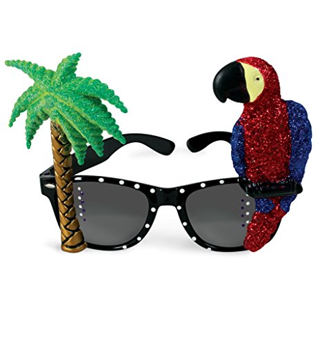 Brille Karibik, Palme, Papagei, Flamingo, sortierte Modelle (Modell 2) von KarnevalsTeufel.de