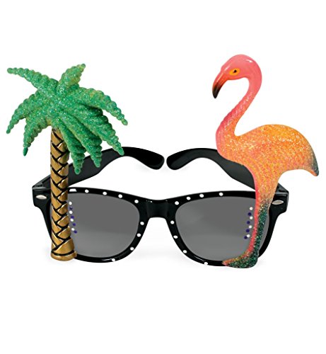 Brille Karibik, Palme, Papagei, Flamingo, sortierte Modelle (Modell 3) von KarnevalsTeufel.de
