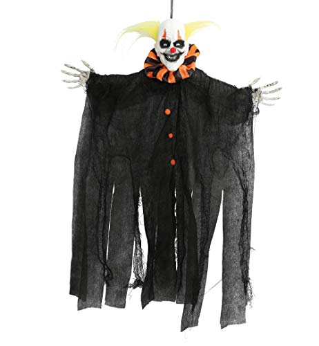 KarnevalsTeufel.de Horror-Clown Hängedeko Halloween Dekoration gruselig Monster Deko zum Aufhängen (Gelb) von KarnevalsTeufel.de