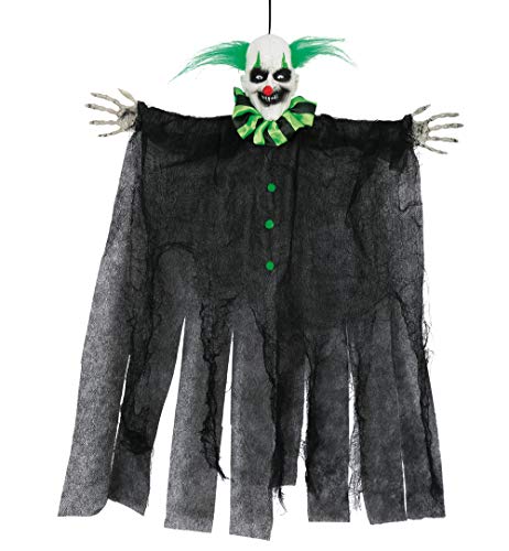 KarnevalsTeufel.de Horror-Clown Hängedeko Halloween Dekoration gruselig Monster Deko zum Aufhängen (Grün) von KarnevalsTeufel.de