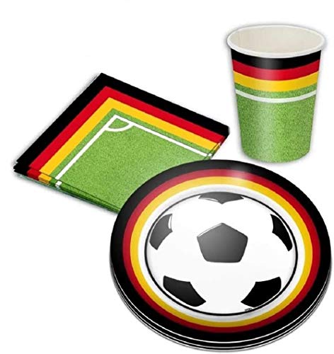 KarnevalsTeufel Party-Set Deutschland-Fans Deutschland-Design Teller Becher Servietten je 6-TLG. von KarnevalsTeufel.de