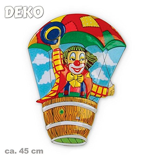 KarnevalsTeufel.de Wandbild Clown-Deko, sortierte Motive, Höhe ca. 45 cm, Wand-Deko, Dekoration (Modell 3) von KarnevalsTeufel.de