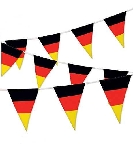 KarnevalsTeufel.de Wimpelgirlande Fan, Accessoire Deutschland,Fußball, WM, EM, Dreiecksform ca. 6m lang von KarnevalsTeufel.de