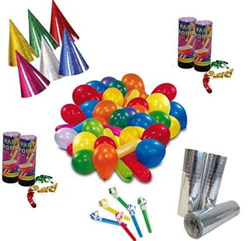 KarnevalsTeufel Party - Set, Dekoration | Hüte, Luftschlangen, Tröten, Konfetti-Kanone, Luftballons | Karneval, Geburtstag, Mottoparty von KarnevalsTeufel.de