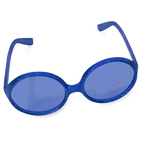 KarnevalsTeufel Sixties-Brille für Erwachsene in 6 Glitzerbrille Partybrille (blau) von KarnevalsTeufel.de