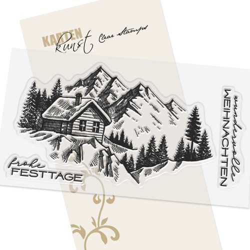 Clear Stamp-Set Motiv-Stempel Karten-Kunst Winter & Schnee KK-0221 - Winterlandschaft von Karten-Kunst