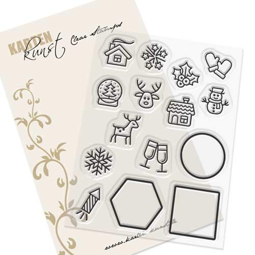 Clear Stamp-Set Motiv-Stempel Winter & Schnee Karten-Kunst - Mini Frames Winter von Karten-Kunst