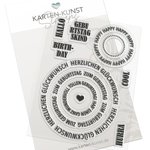 Karten-Kunst Clear Stamps KK-0264 Stempel Kreistexte zum Geburtstag Silikonstempel Karten-Kunst Clear Stamps KK-0264 Stempel Kreistexte zum Geburtstag Silikonstempel von Kartenkunst