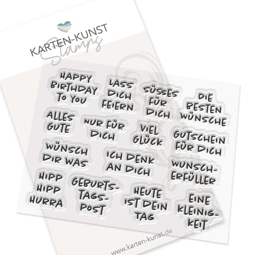 Karten-Kunst Clear Stamps KK-0259 Stempel Viele kleine Geburtstags-Grüße Silikonstempel Karten-Kunst Clear Stamps KK-0259 Stempel Viele kleine Geburtstags-Grüße Silikonstempel von Kartenkunst