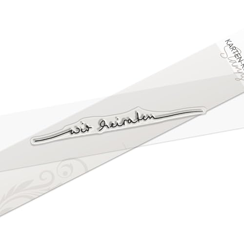 Stempel Schriftzug Wir heiraten Hochzeit Einladung Clear Stamp Karten-Kunst KK-0005 Textstempel Deutsche Sprüche Silikonstempel von Kartenkunst