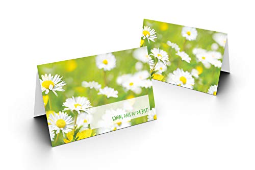 100 / Tischkarten/Gänseblümchen/UV-Lack glänzend/für Weihnachten/Silvester/Hochzeit/Geburtstag/Jubiläum/als Tischdekoration/Format / 8,5 x 11,2 cm / 850 mm x 1120 mm 100 / Tischkarten/Gänseblümchen/UV-Lack glänzend/für Weihnachten/Silvester/Hochzeit/Geburtstag/Jubiläum/als Tischdekoration/Format / 8,5 x 11,2 cm / 850 mm x 1120 mm von Karten24Plus