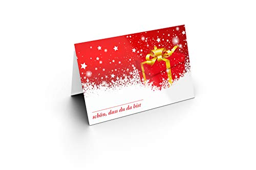 25 / Tischkarten/Geschenkpäckchen/UV-Lack glänzend/für Weihnachten/Silvester/Hochzeit/Geburtstag/Jubiläum/als Tischdekoration/Format / 8,5 x 11,2 cm / 850 mm x 1120 mm von Karten24Plus