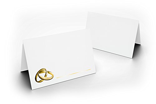 25 / Tischkarten/Weiß Doppel Ringe Gold/für Weihnachten/Silvester/Hochzeit/Geburtstag/Jubiläum/als Tischdekoration/Format / 8,5 x 11,2 cm / 850 mm x 1120 mm 25 / Tischkarten/Weiß Doppel Ringe Gold/für Weihnachten/Silvester/Hochzeit/Geburtstag/Jubiläum/als Tischdekoration/Format / 8,5 x 11,2 cm / 850 mm x 1120 mm von Karten24Plus