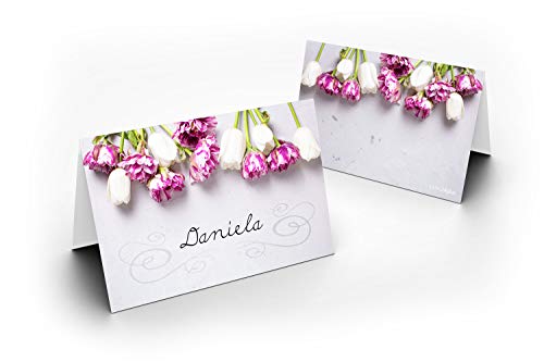 50 / Tischkarten/Tulpen Lose/UV-Lack glänzend/für Weihnachten/Silvester/Hochzeit/Geburtstag/Jubiläum/als Tischdekoration/Format / 8,5 x 11,2 cm / 850 mm x 1120 mm 50 / Tischkarten/Tulpen Lose/UV-Lack glänzend/für Weihnachten/Silvester/Hochzeit/Geburtstag/Jubiläum/als Tischdekoration/Format / 8,5 x 11,2 cm / 850 mm x 1120 mm von Karten24Plus