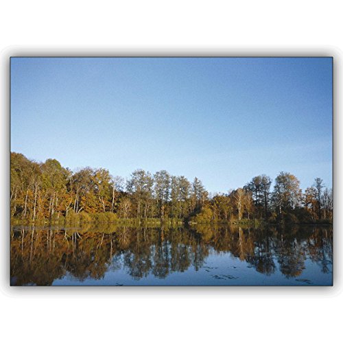 1 Blumen Grusskarte: Landschafts Foto Kunst Grußkarte mit Spiegelung am See • schöne Klappkarte mit Umschlag als Grußkarte von Kartenkaufrausch