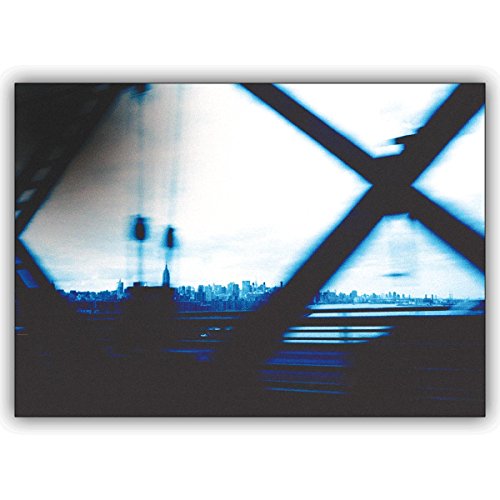 1 Foto Karte: Fotokunst New York Klappkarte für alle Fans der Manhattan Bridge • 1a Grusskarte mit Umschlag zu 1001 Anlass von Kartenkaufrausch