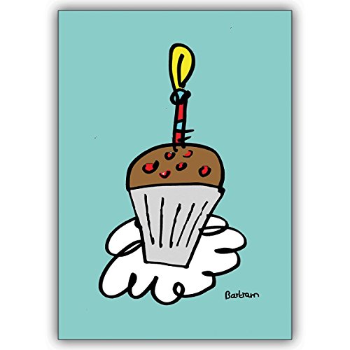 1 Geburtstagskarte: Verschicken Sie statt Kuchen diese Geburtstags Muffin Klappkarte • hübsche Grusskarte zum Geburtstag mit Umschlag geschäftlich & privat von Kartenkaufrausch