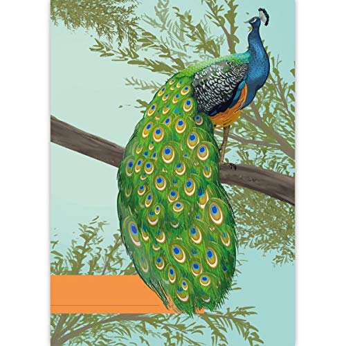 1 Klassischer DIN A3 Malblock mit edlem Pfau • Zeichenblock Skizzen-Block 25 Blatt weiß, kopfverleimt, holzfreies Qualitäts-Papier 100g/m² - für Schule, Basteln, Hobby von Kartenkaufrausch