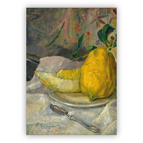 1 Schöne Künstler Grußkarte, Kunst Klappkarte, Glückwunschkarte: Paul Gauguin, ca 1900 - Melone und Zitrone • schöne Grußkarte mit Umschlag zum Gratulieren, schenken von Kartenkaufrausch