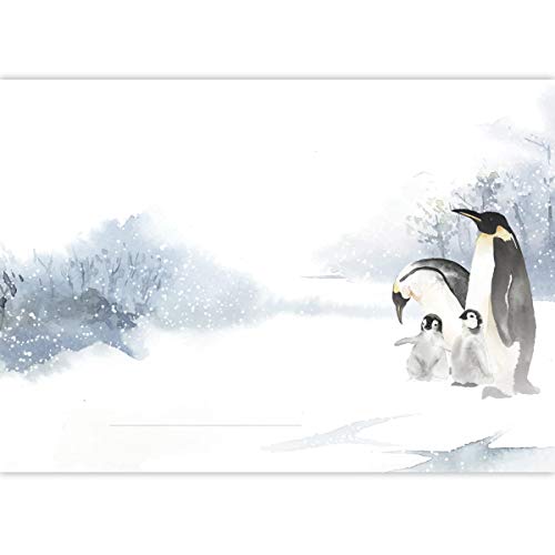 1 Schöner Tier DIN A3 Malblock mit Pinguinen in Winterlandschaft • Zeichenblock Skizzen-Block 25 Blatt weiß, kopfverleimt, Papier 100g/m² - für Schule, Basteln, Hobby von Kartenkaufrausch