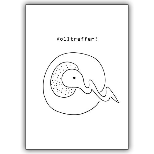 1 Schwangerschafts Karte: Volltreffer! Nutzen Sie diese Karte um die frohe Botschaft Ihrer Schwangerschaft • schöne Gruss Klappkarte mit Umschlag innen blanko für liebe Worte 1 Schwangerschafts Karte: Volltreffer! Nutzen Sie diese Karte um die frohe Botschaft Ihrer Schwangerschaft • schöne Gruss Klappkarte mit Umschlag innen blanko für liebe Worte von Kartenkaufrausch
