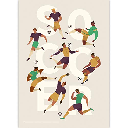 1 Soccer DIN A3 Malblock mit coolen Fußball Spielern • Zeichenblock Skizzen-Block 25 Blatt weiß, kopfverleimt, holzfreies Qualitäts-Papier 100g/m² - für Schule, Basteln, Hobby von Kartenkaufrausch