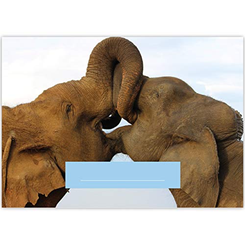 1 schöner DIN A3 Kinder Malblock Motiv "Elefanten Glück" • Zeichenblock Skizzen-Block 25 Blatt weiß, kopfverleimt, holzfreies Qualitäts-Papier 100g/m²- für Schule, Basteln, Hobby von Kartenkaufrausch