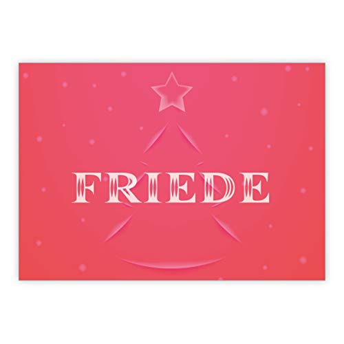 1x Moderne rosa Weihnachtskarte mit Weihnachtsbaum um Frieden zu wünschen • Klappkarten Set mit Umschläge zum Weihnachts-Fest für Familie, Freunde, Kollegen aus der Firma 1x Moderne rosa Weihnachtskarte mit Weihnachtsbaum um Frieden zu wünschen • Klappkarten Set mit Umschläge zum Weihnachts-Fest für Familie, Freunde, Kollegen aus der Firma von Kartenkaufrausch