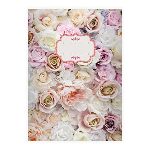 2 romantische Rosen DIN A4 Schulhefte, Rechenhefte rosa, nicht nur zur Hochzeit Lineatur 23 (kariertes/rautiertes Heft 16 Blatt/32 Seiten) Notizheft, Kladde für Schule, Universität, Büro von Kartenkaufrausch