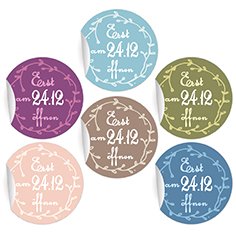 24 Überraschungs Weihnachts Geschenk Aufkleber "Erst am 24.12 öffnen" in lila, oliv, blau, rosa, hellblau, braun MATTE universal Etiketten runde selbstklebende Sticker ø 45mm von Kartenkaufrausch