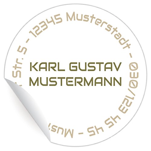 24 personalisierbare Adress Aufkleber, MATTE universal Papieraufkleber | Custom Sticker mit ihrer Adresse und Farbe nach Wunsch (ø 45mm) von Kartenkaufrausch