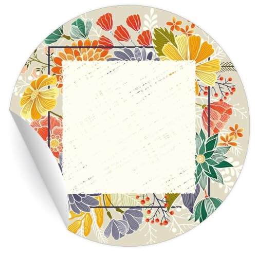 24 schöne Blumen Aufkleber mit hübschen Blüten zum Beschriften, beige, MATTE universal Papieraufkleber für Gast und Hochzeits Geschenke, runde selbstklebende Sticker ø 45mm 24 schöne Blumen Aufkleber mit hübschen Blüten zum Beschriften, beige, MATTE universal Papieraufkleber für Gast und Hochzeits Geschenke, runde selbstklebende Sticker ø 45mm von Kartenkaufrausch
