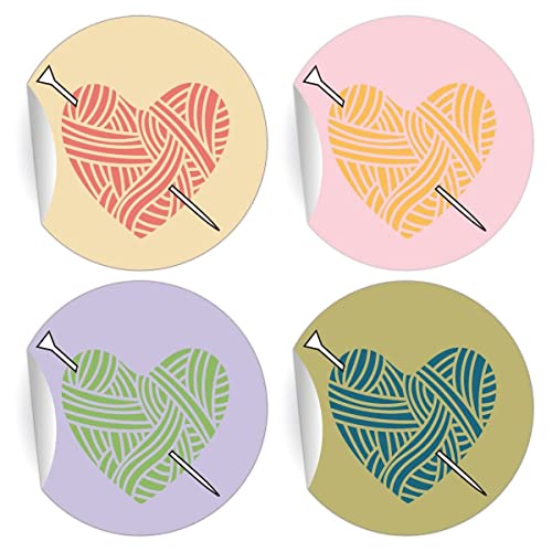 24 wunderschöne Aufkleber mit Woll Herz für Handarbeit und Strick Fans, Pastell Farben, MATTE universal Papieraufkleber auch, runde Sticker selbstklebende Etiketten ø 45mm 24 wunderschöne Aufkleber mit Woll Herz für Handarbeit und Strick Fans, Pastell Farben, MATTE universal Papieraufkleber auch, runde Sticker selbstklebende Etiketten ø 45mm von Kartenkaufrausch