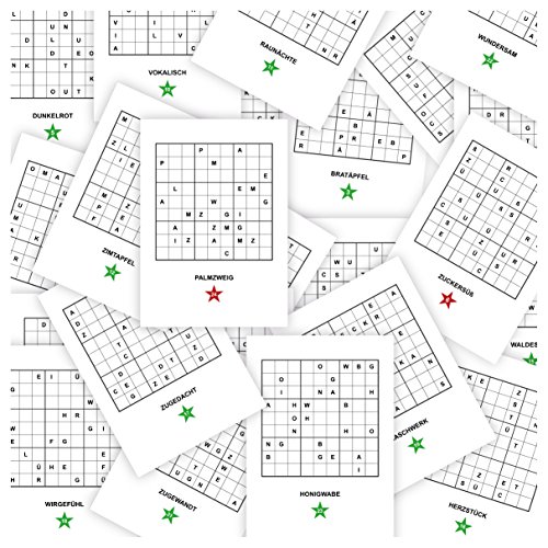 24er Set Sudoku Weihnachts Postkarten durchnummeriert - auch schön als Adventskalender, einfach lochen fertig sind die Geschenk Anhänger von Kartenkaufrausch