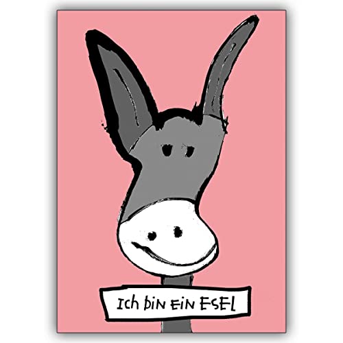 4 Entschuldigungs Karten Die entschuldigende Selbsterkenntnis Karte mit süßem Esel: Ich bin ein Esel • edle Klappkarten Set mit Umschlägen für Sie gefertigt 4 Entschuldigungs Karten Die entschuldigende Selbsterkenntnis Karte mit süßem Esel: Ich bin ein Esel • edle Klappkarten Set mit Umschlägen für Sie gefertigt von Kartenkaufrausch
