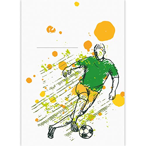 4 Fußball DIN A3 Malblöcke mit Fußballspielern Skizze • Malblock Zeichenblock Skizzen-Block 25 Blatt blanko, kopfverleimt, holzfreies Qualitäts-Papier 100g/m² - für Schule, Basteln, Hobby von Kartenkaufrausch